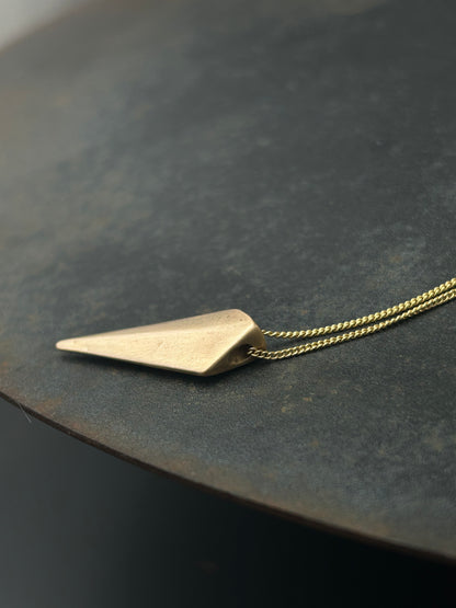 Bronze Shield Necklace with Gold Filled Chain