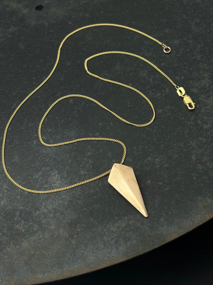 Bronze Shield Necklace with Gold Filled Chain