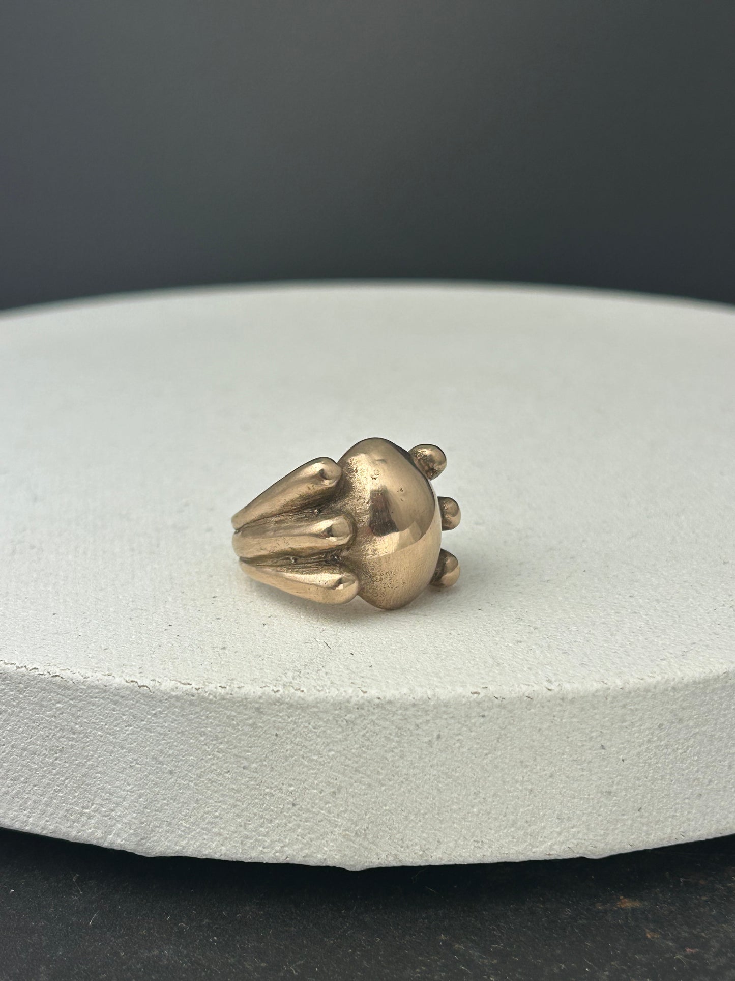 Oval Statement Ring Framed by 6 Circles