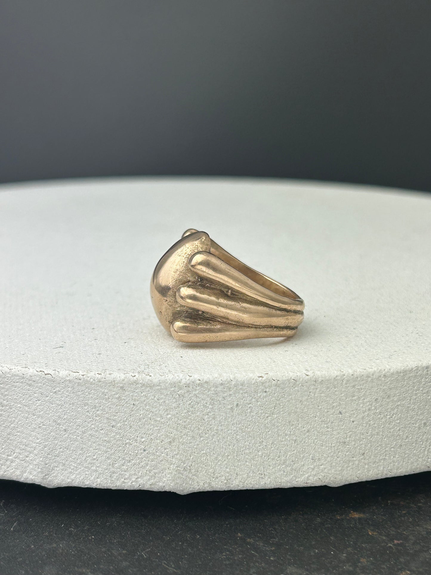 Oval Statement Ring Framed by 6 Circles