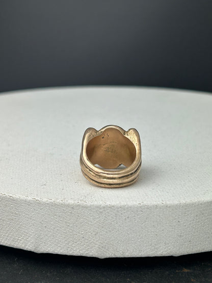 Oval Statement Ring Framed by 6 Circles
