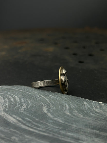 Brass and Silver Mushroom Ring