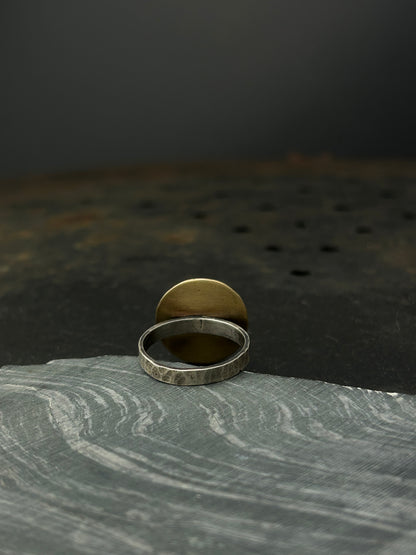 Brass and Silver Mushroom Ring