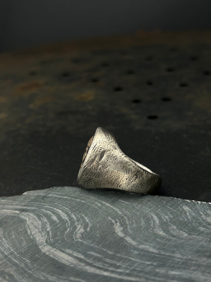 Mixed Metal Memento Mori Ring