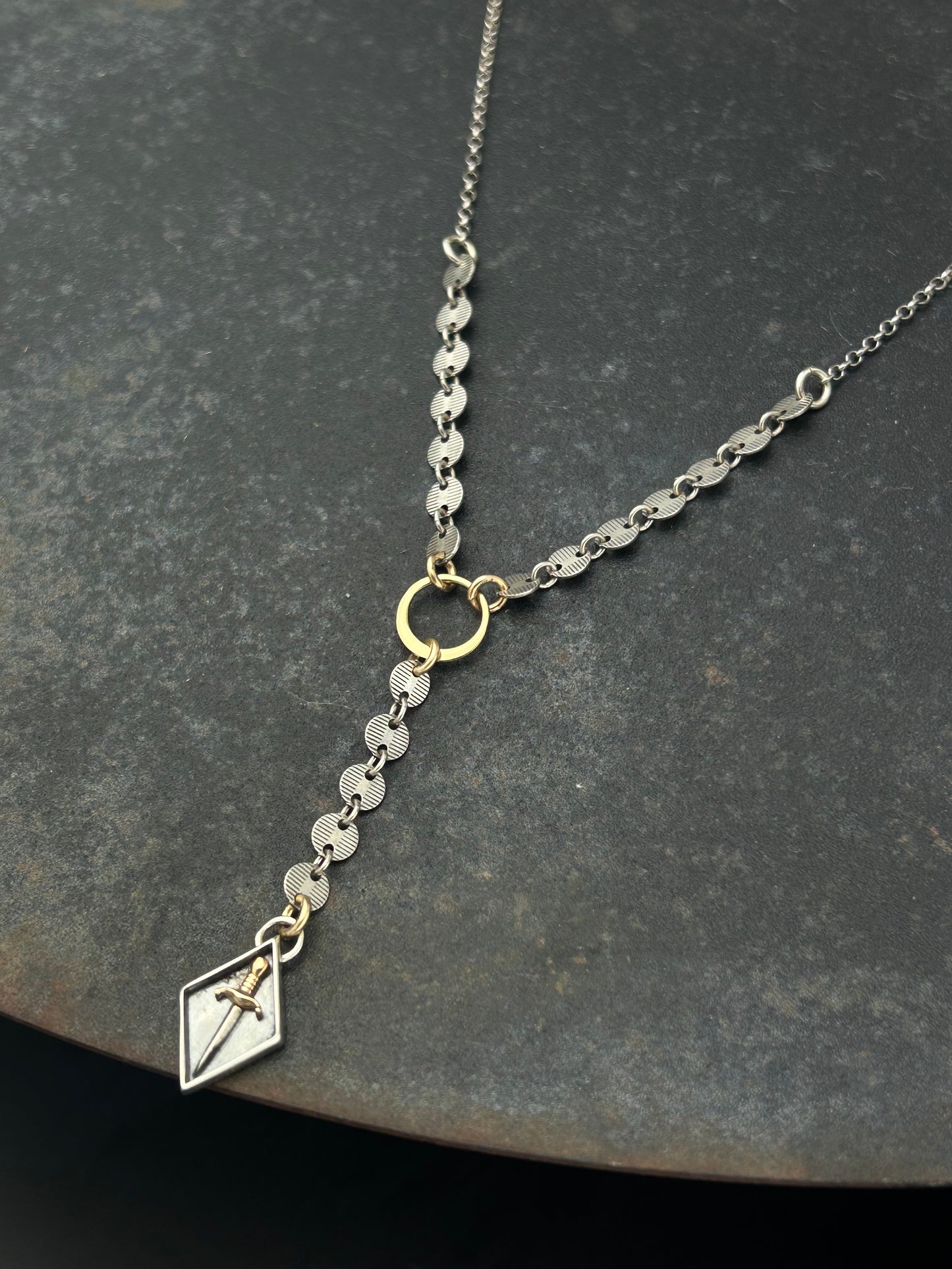 Sterling Silver Dagger Y Necklace