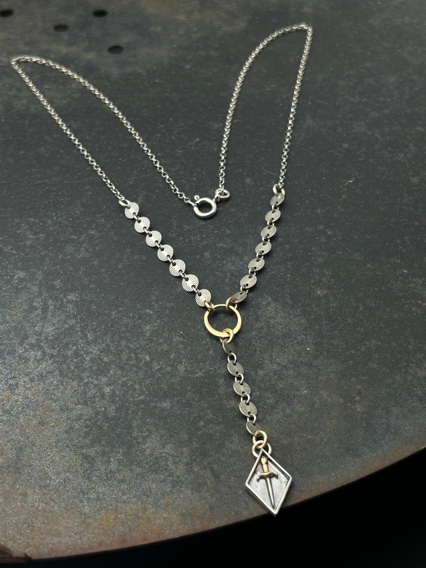 Sterling Silver Dagger Y Necklace