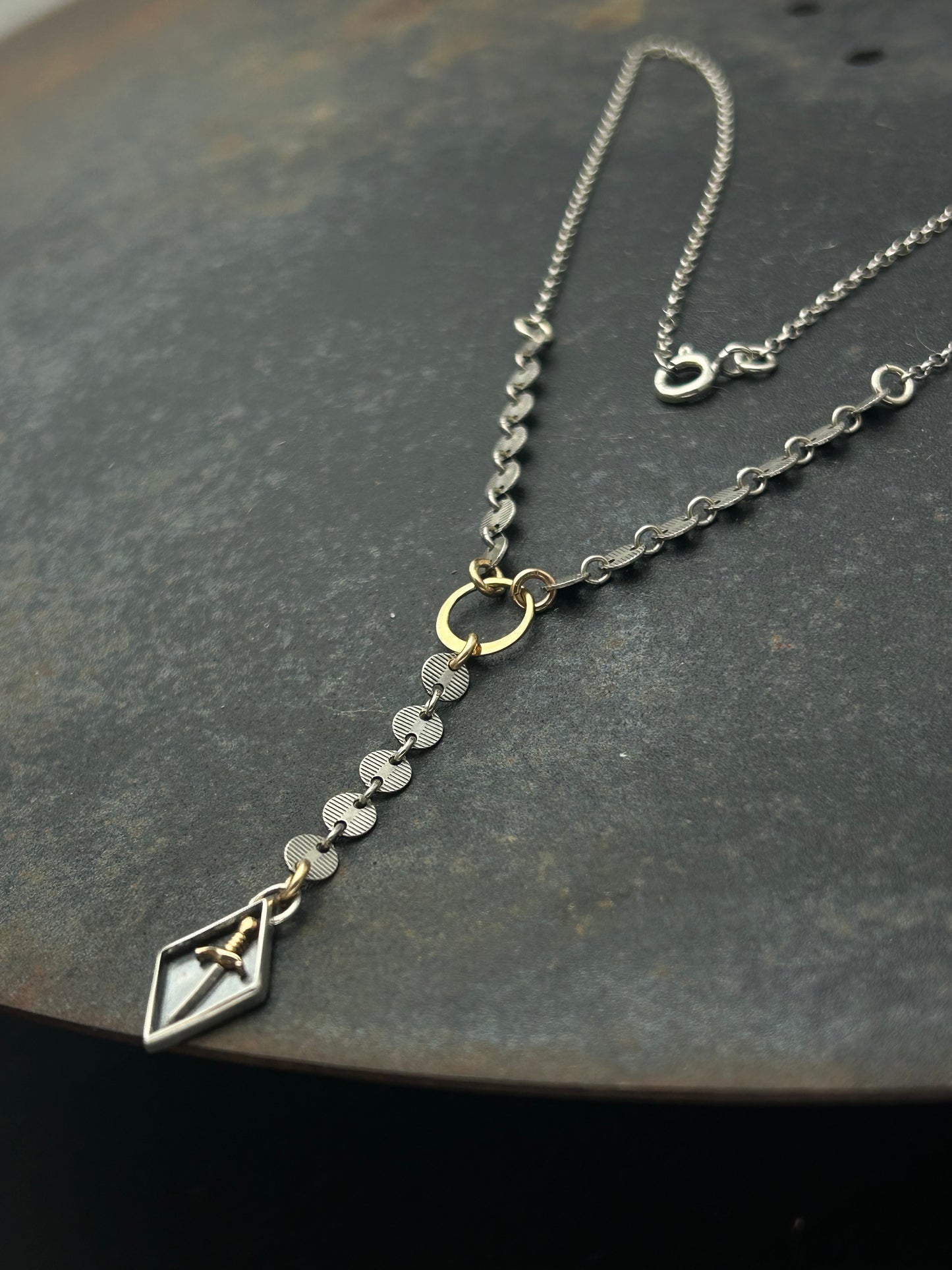 Sterling Silver Dagger Y Necklace