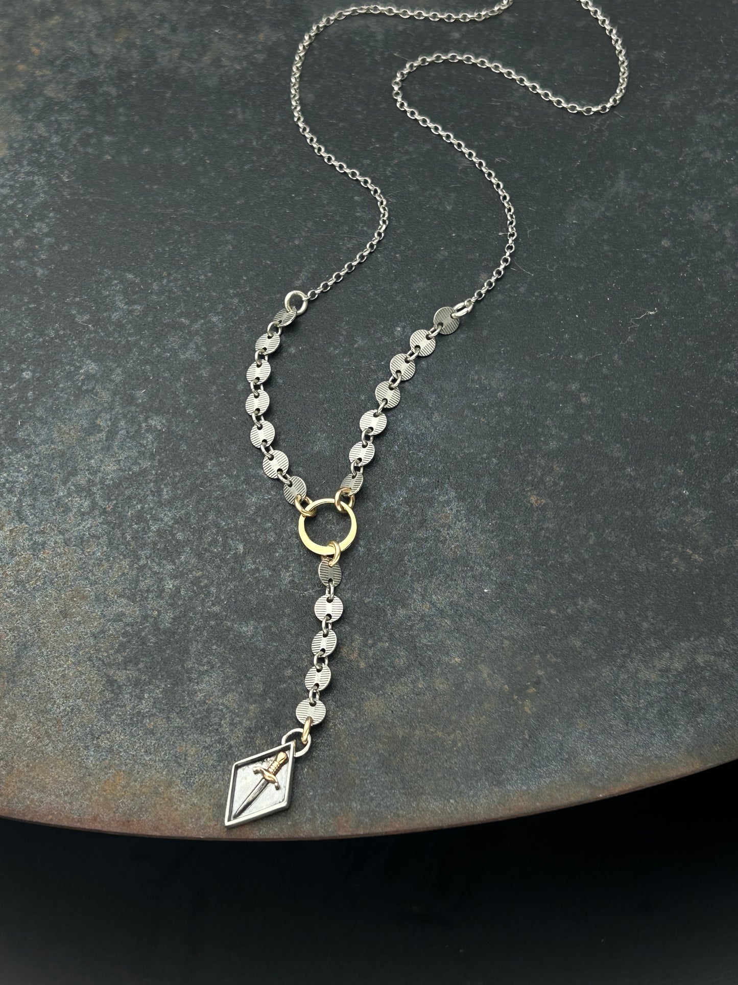 Sterling Silver Dagger Y Necklace