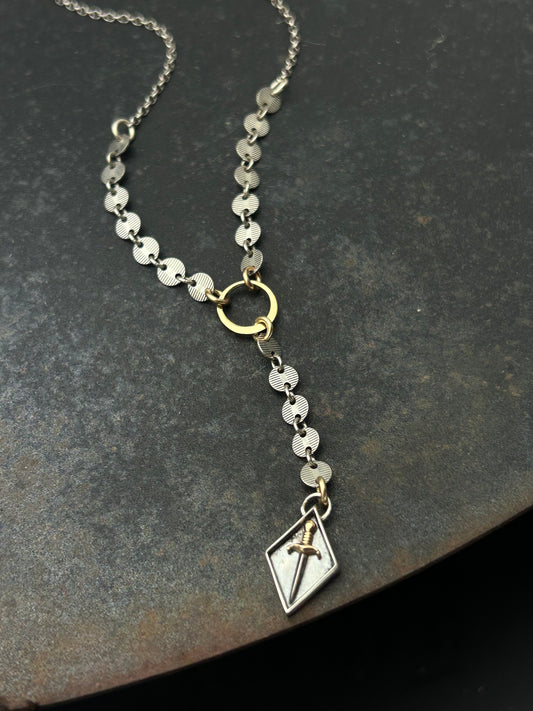 Sterling Silver Dagger Y Necklace