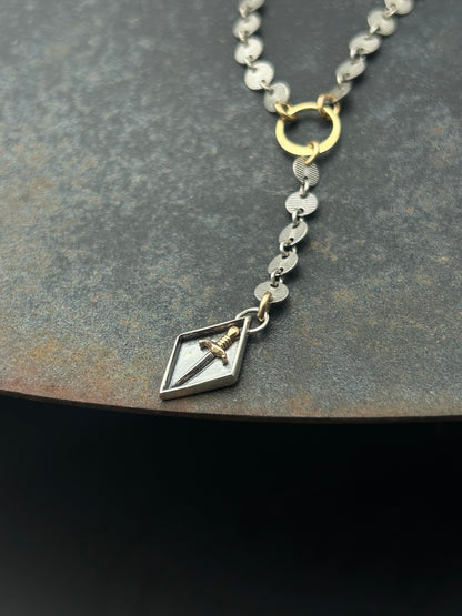 Sterling Silver Dagger Y Necklace