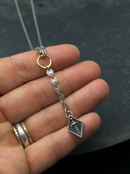 Sterling Silver Dagger Y Necklace