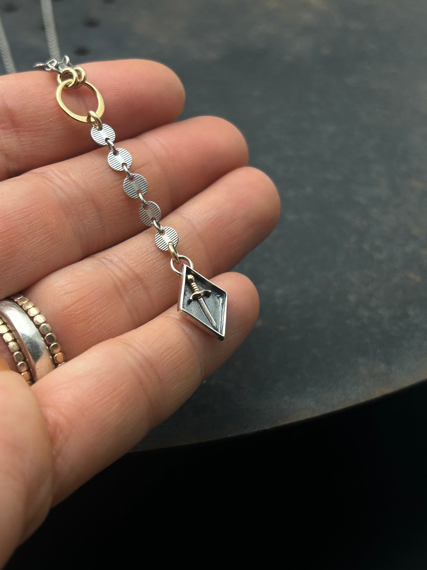 Sterling Silver Dagger Y Necklace