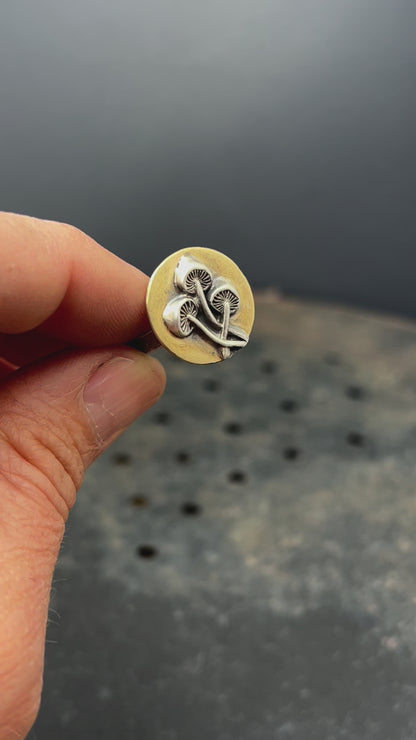 Brass and Silver Mushroom Ring