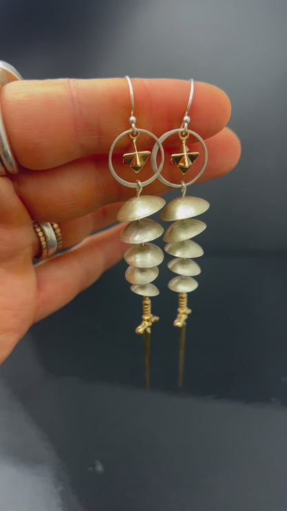 Merkaba Sacred Geometry Earrings with Swords