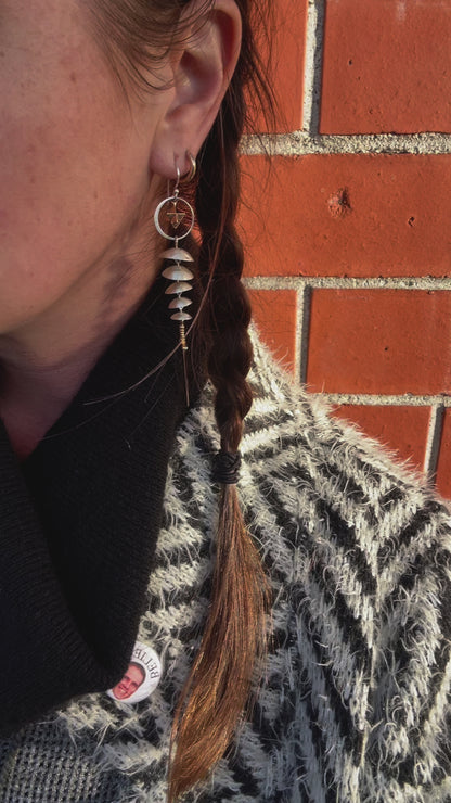 Merkaba Sacred Geometry Earrings with Swords